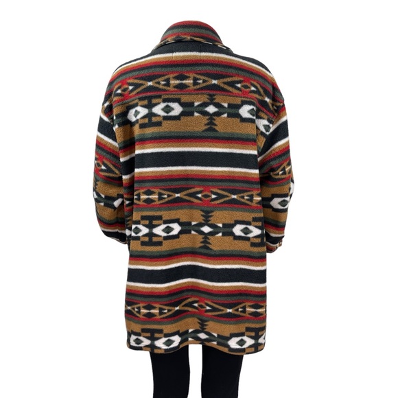 🗻VTG Scandia Woods Unisex Aztec Print Long Sleeve Fleece Button Down Jacket🗻 - Picture 4 of 6